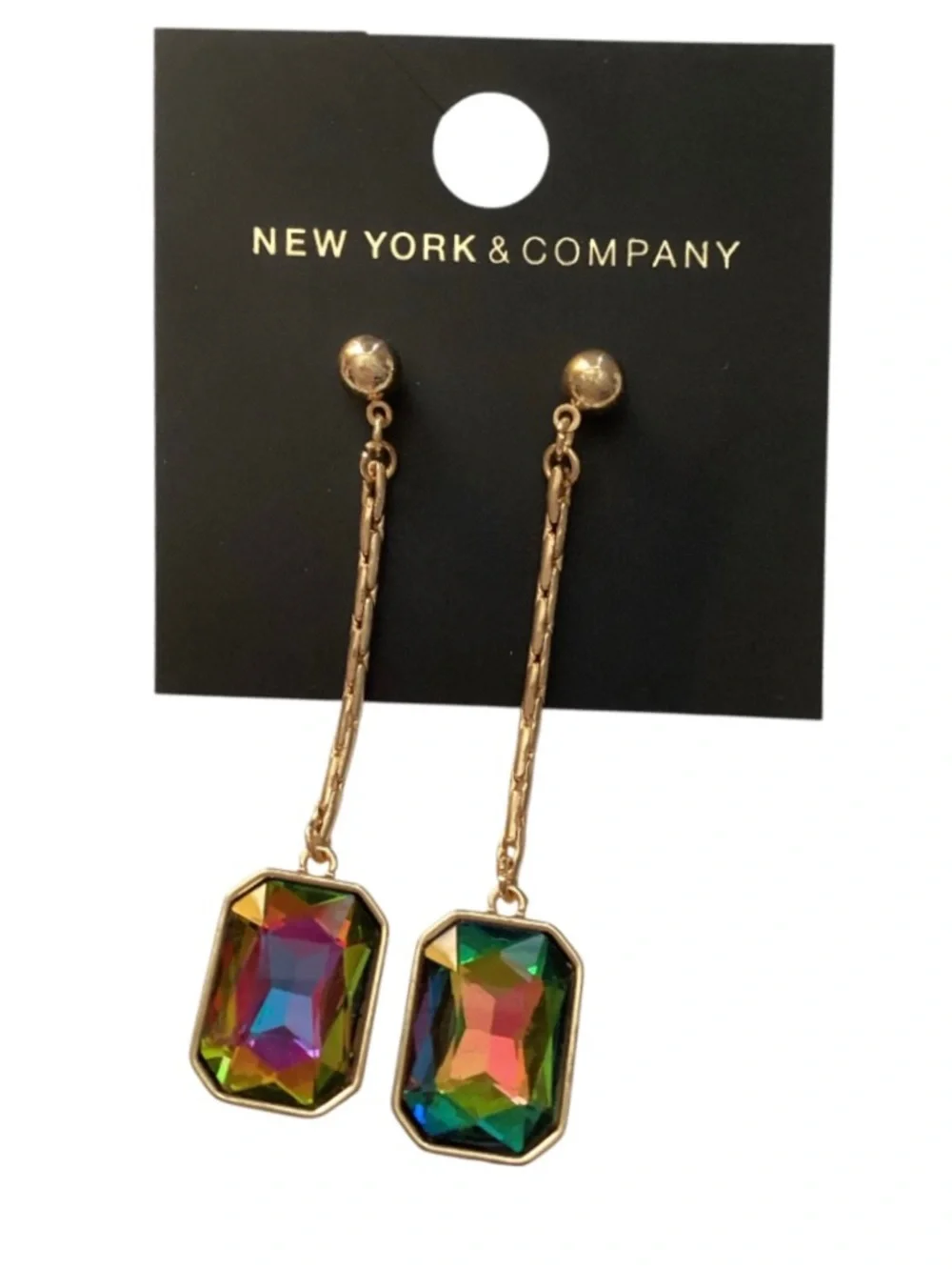New York & Co. Iridescent Linear Drop Earrings (NWT)